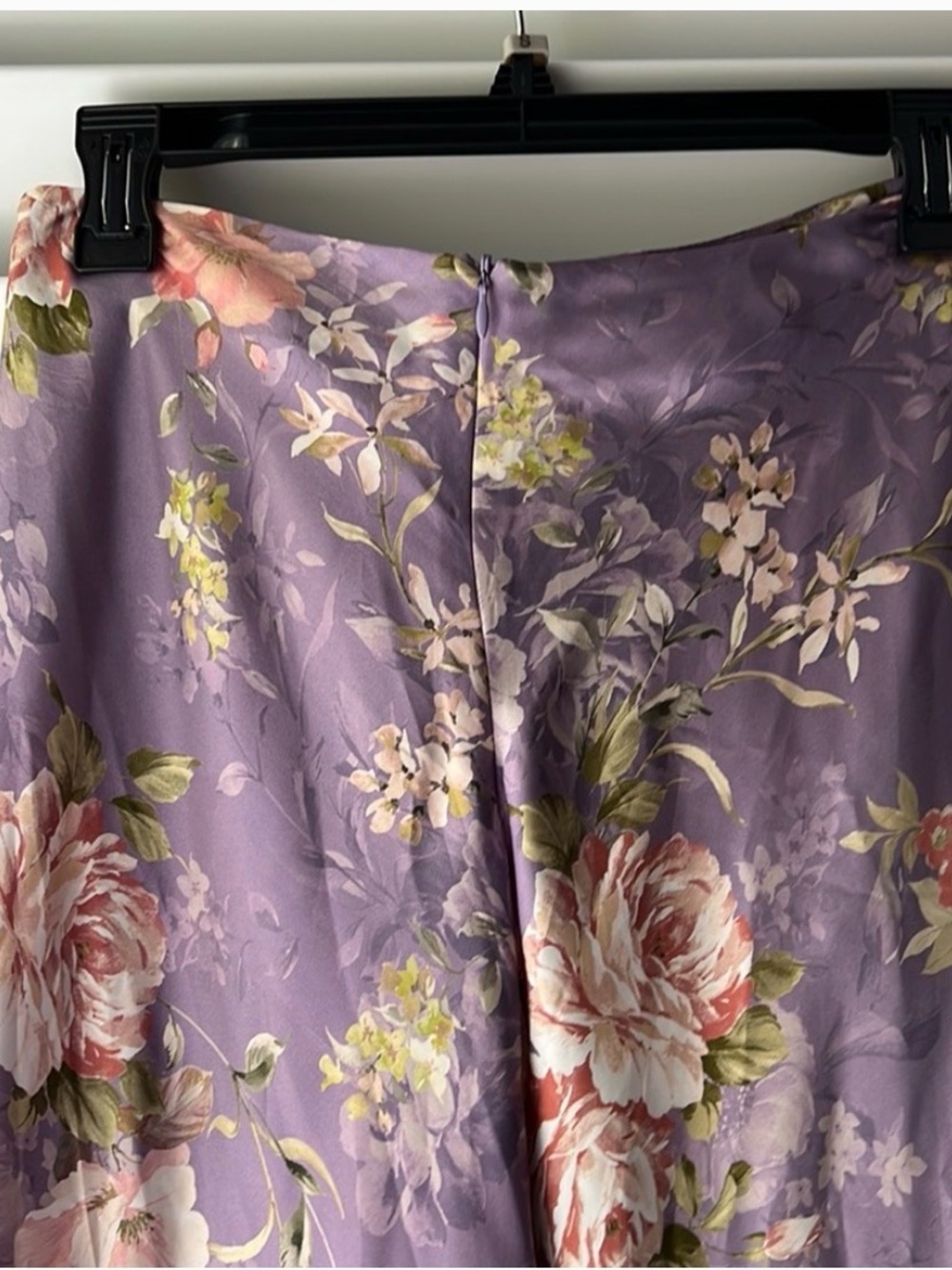 Zara Floral Satin Lavender Midi Skirt - Picture 4 of 8